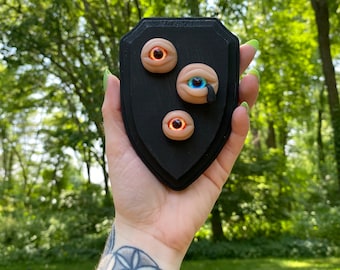 Triple Eyeball Wooden Plaque - Small