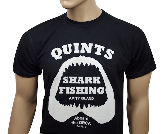 Jaws Inspired Quints Shark Fishing T-shirt 