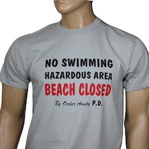 Jaws inspired No Swimming regular fit t-shirt