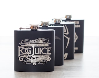 QUICK SHIP! Laser engraved flask - Personalized flask, customized flask laser etched - Wedding gift, groomsmen gift, bachelor party HD!