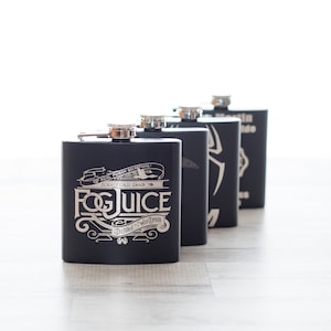 Laser engraved flask - Personalized flask, customized flask laser etched - Wedding gift, groomsmen gift, bachelor party gift HD Option Avail