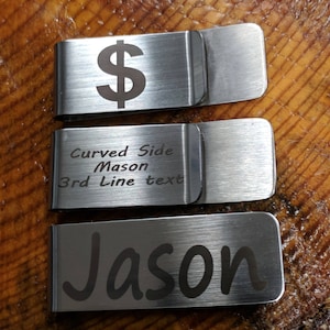 Laser engraved money clip, stainless steel money clip, groomsman money clip, groomsmen money clip, personalized money clip