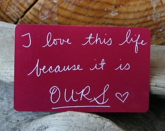 Laser engraved I love you note with YOUR handwriting, anniversary gift, birthday gift, lovers gift, mother gift, father gift, boyfriend gift