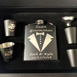 Happy Birthday Flask Gift Set - 7 Oz Stainless Steel Flask With Shot Glasses & Funnel - View #4