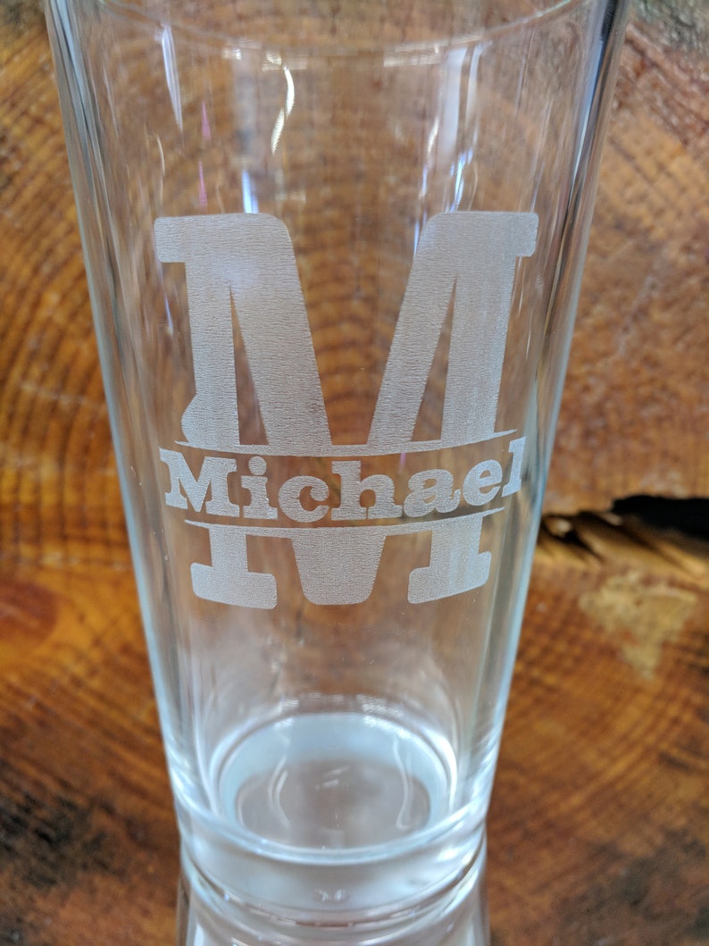 Laser Engraved Pint Glass Engraved Beer Glass Monogrammed Etsy