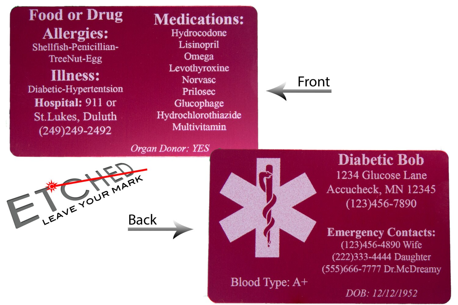 Medical Id Cards For Wallet