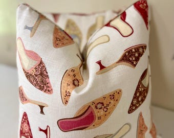 Handmade Fashion Schuhabdruck Kissenbezug | Selbstgeschnürtes 22x22 Akzentkissen