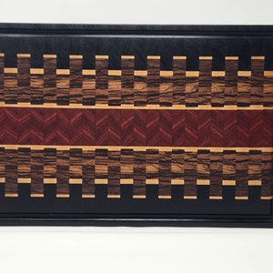 Artisanal Exotic Wood End Grain Cutting Board with Juice Grooves | Checkered Design Charcuterie Board & Butcher Block | Perfect Gifts for Mom, Dad, Wife, Husband, Chefs