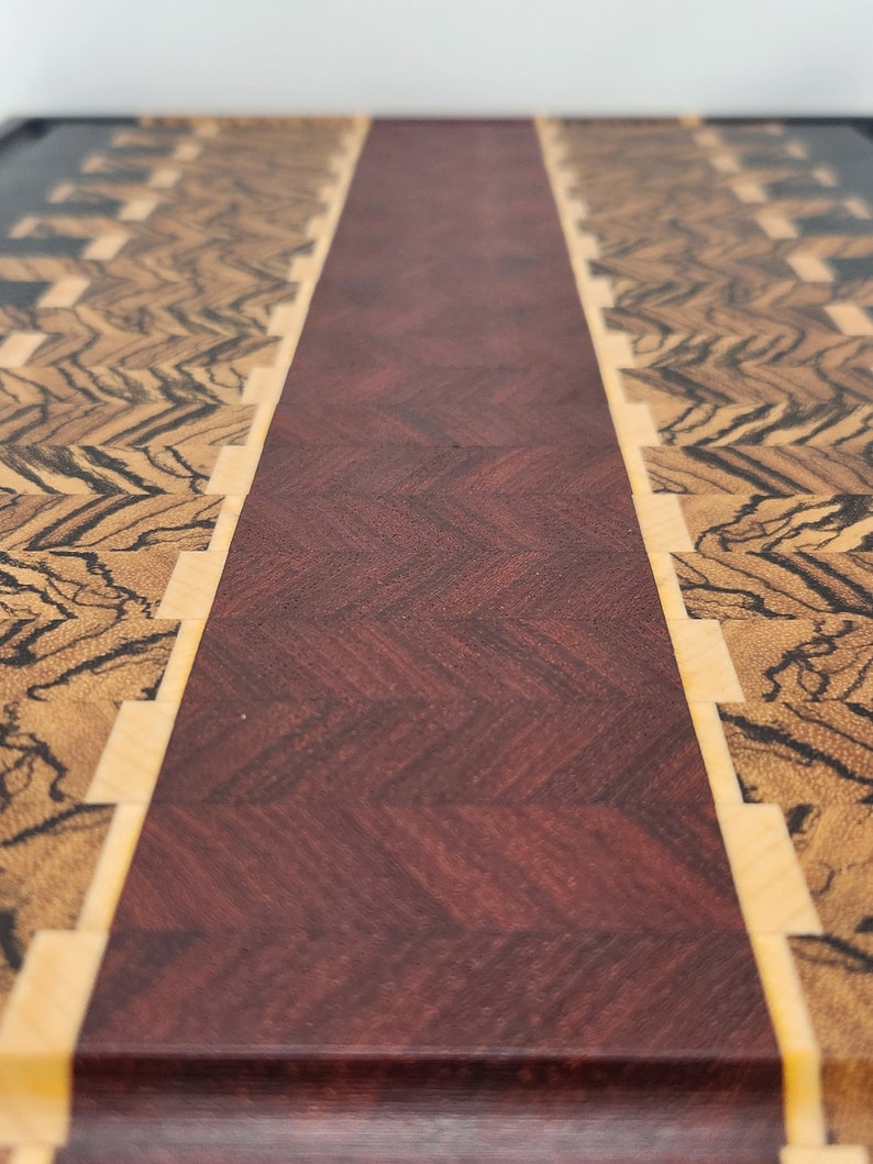 Artisanal Exotic Wood End Grain Cutting Board with Juice Grooves | Checkered Design Charcuterie Board & Butcher Block | Perfect Gifts for Mom, Dad, Wife, Husband, Chefs