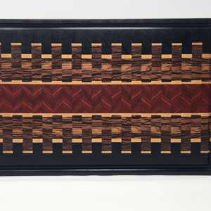 Artisanal Exotic Wood End Grain Cutting Board with Juice Grooves | Checkered Design Charcuterie Board & Butcher Block | Perfect Gifts for Mom, Dad, Wife, Husband, Chefs