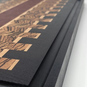 Artisanal Exotic Wood End Grain Cutting Board with Juice Grooves | Checkered Design Charcuterie Board & Butcher Block | Perfect Gifts for Mom, Dad, Wife, Husband, Chefs