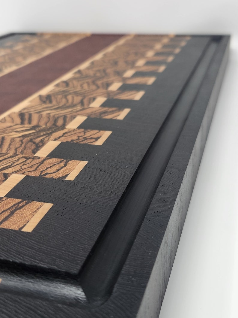 Artisanal Exotic Wood End Grain Cutting Board with Juice Grooves | Checkered Design Charcuterie Board & Butcher Block | Perfect Gifts for Mom, Dad, Wife, Husband, Chefs