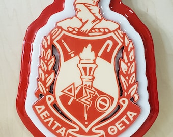Delta Sigma Theta- Escudo de 3 capas de 10 pulgadas