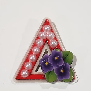 Delta Sigma Theta - Delta, Violet & Pearls Lapel Pin