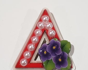Delta Sigma Theta - Delta, Violet & Pearls Lapel Pin