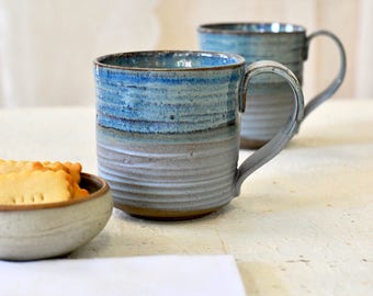 large ceramic mug blue