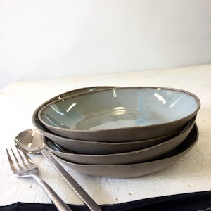 Deep plate , pasta plate blue and gray image 1