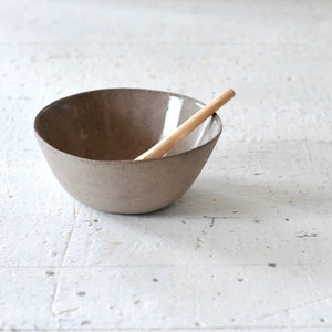 Gray ceramic soup bowl image 7