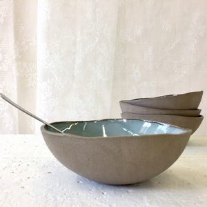 Ceramic bowl, Soup bowl, Mixing bowl, blue ceramic bowl, Serving bowl, Cereal bowl, Pottery bowl, serving dish, blue dish, ramen bowl image 4
