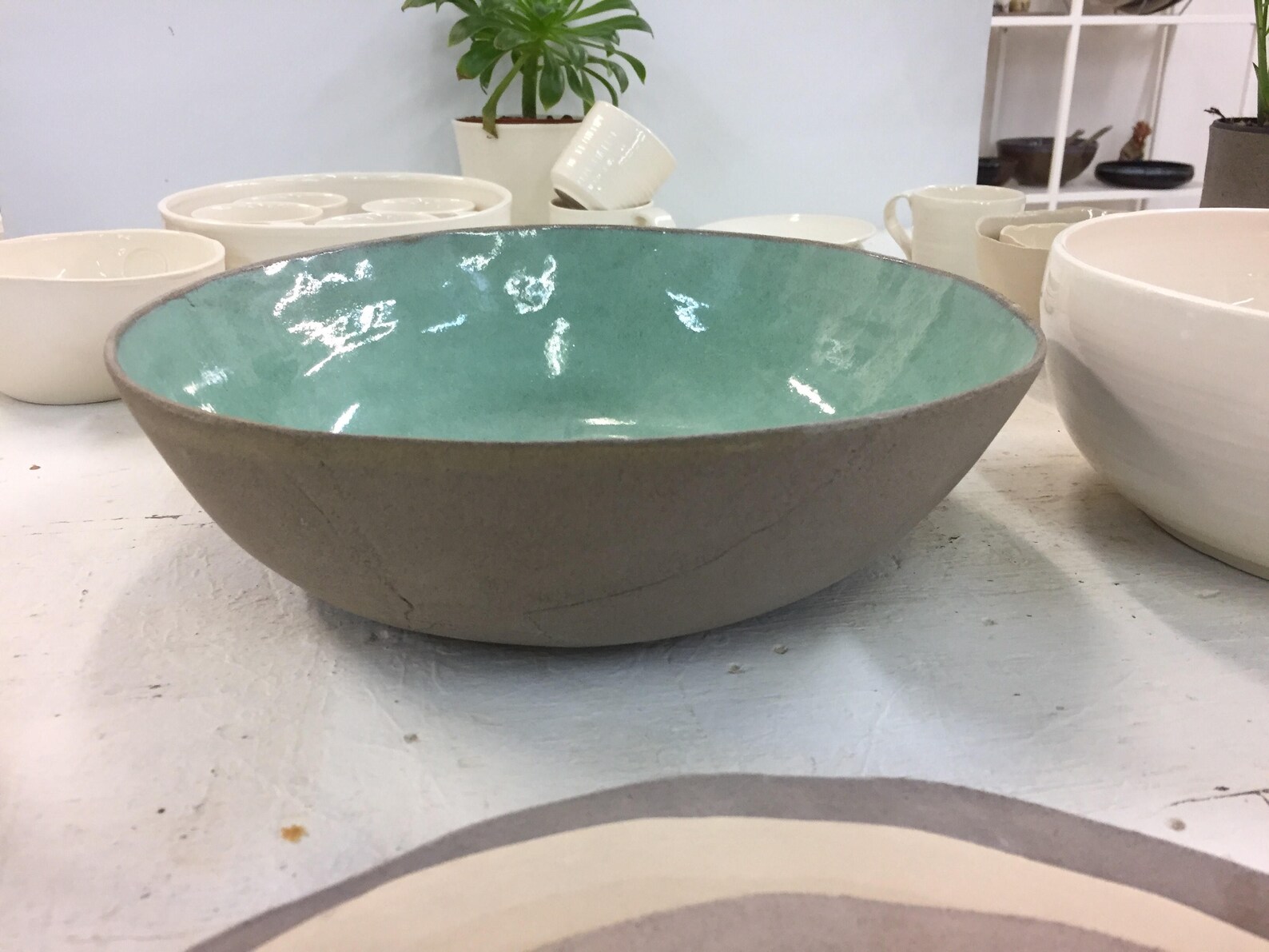 Large green salad bowl Etsy
