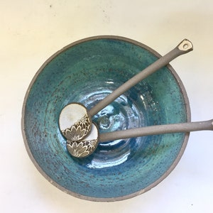 Modern ceramic bowl, Ceramic bowl, Turquoise bowl, Gray brown ceramic, Salad bowl, Large bowl, Fruit bowl, Serving bowl, Pottery bowl, Gray image 6