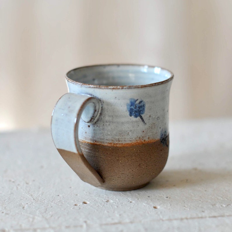 Ceramic mug with blue flowers image 4