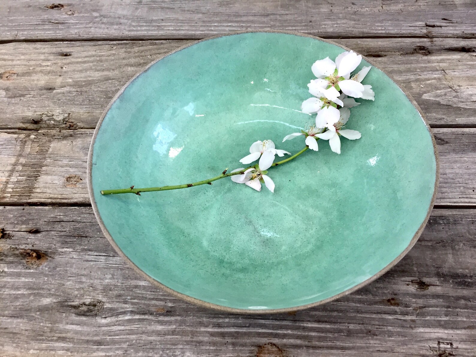 Large green salad bowl Etsy