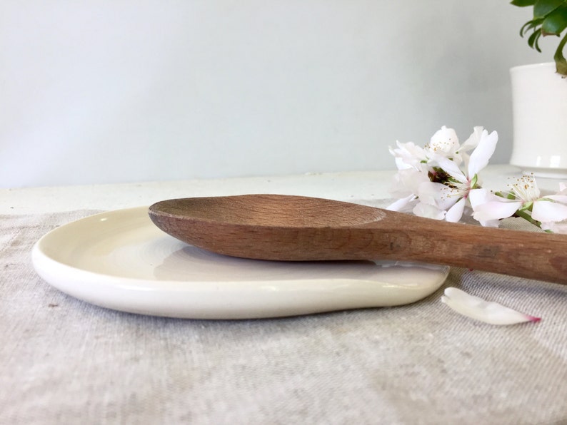 Spoon Rest White Ceramic Ladle Rest Modern Ceramic Etsy Australia