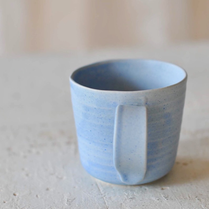 Ceramic blue mug, pottery mug image 4