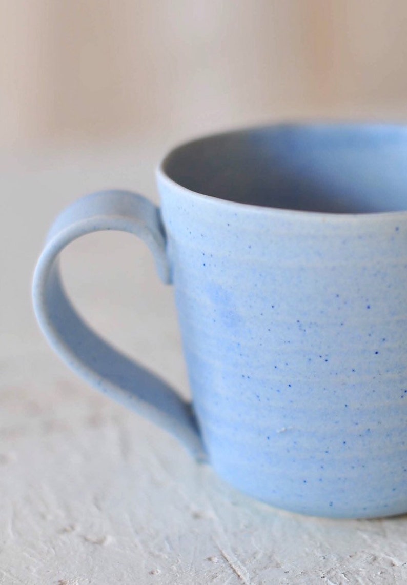 Ceramic blue mug, pottery mug image 8