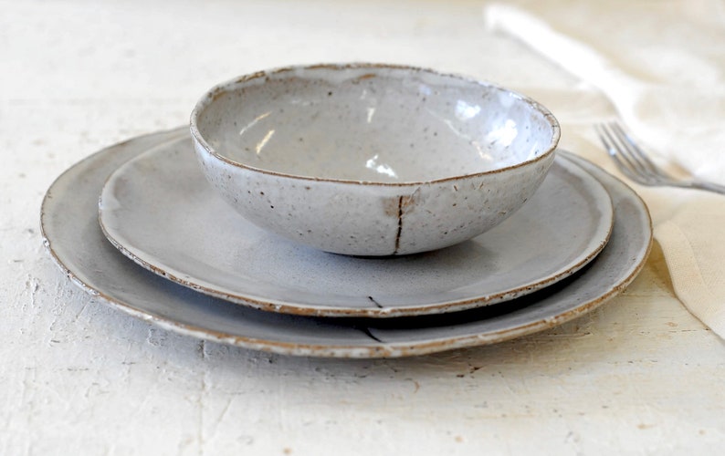 Three Piece rustic Ceramic plates set image 9