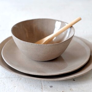 Gray ceramic soup bowl image 4
