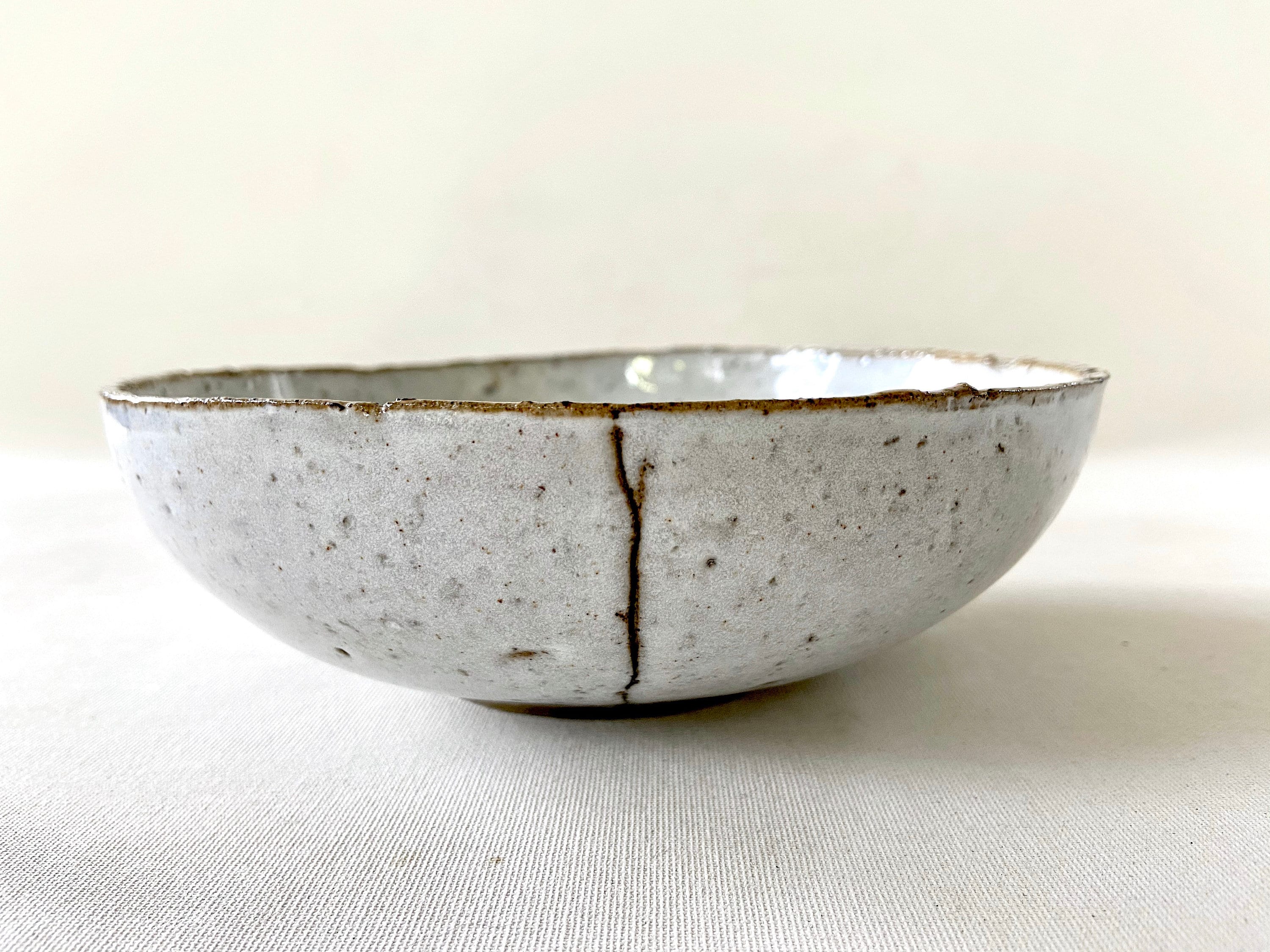 Rustic white ceramic soup bowl Etsy