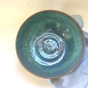 Modern ceramic bowl, Ceramic bowl, Turquoise bowl, Gray brown ceramic, Salad bowl, Large bowl, Fruit bowl, Serving bowl, Pottery bowl, Gray image 4