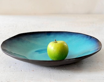 Extra Large fruit bowl or centerpiece night blue lagoon