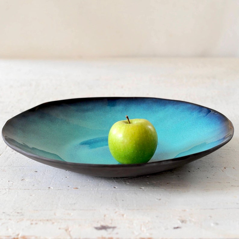 Extra Large Fruit Bowl or Centerpiece Night Blue Lagoon Etsy
