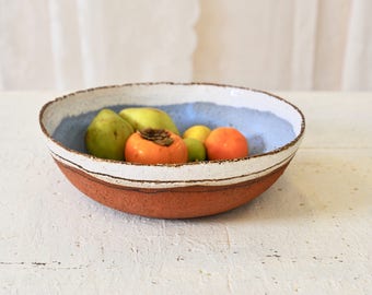 Ceramic bowl, Ceramic bowl, blue bowl, rustic ceramic, Salad bowl, Large bowl, Fruit bowl, Serving bowl, Pottery bowl, rustic bowl,