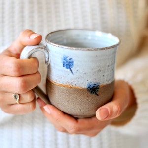 Ceramic mug with blue flowers image 5
