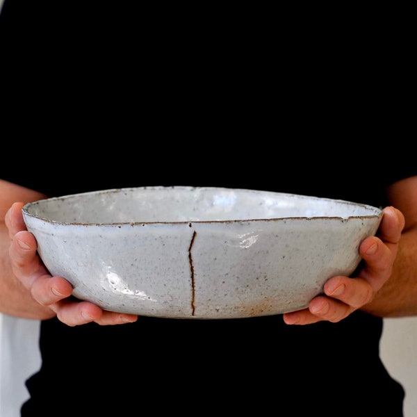 Rustic large ceramic bowl