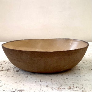 Ceramic bowl, Ceramic bowl, brown beige bowl, rustic ceramic, Salad bowl, Large bowl, Fruit bowl, Serving bowl, Pottery bowl, rustic bowl,