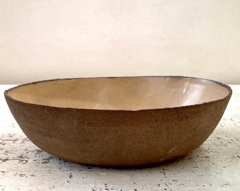 Ceramic bowl, Ceramic bowl, brown beige bowl, rustic ceramic, Salad bowl, Large bowl, Fruit bowl, Serving bowl, Pottery bowl, rustic bowl,