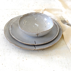 Three Piece rustic Ceramic plates set image 2