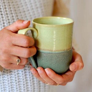 Green pottery mug image 2
