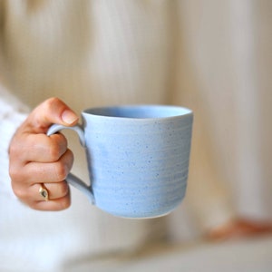 Ceramic blue mug, pottery mug image 6