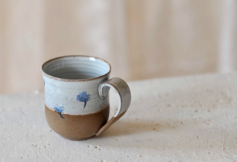Ceramic mug with blue flowers image 8