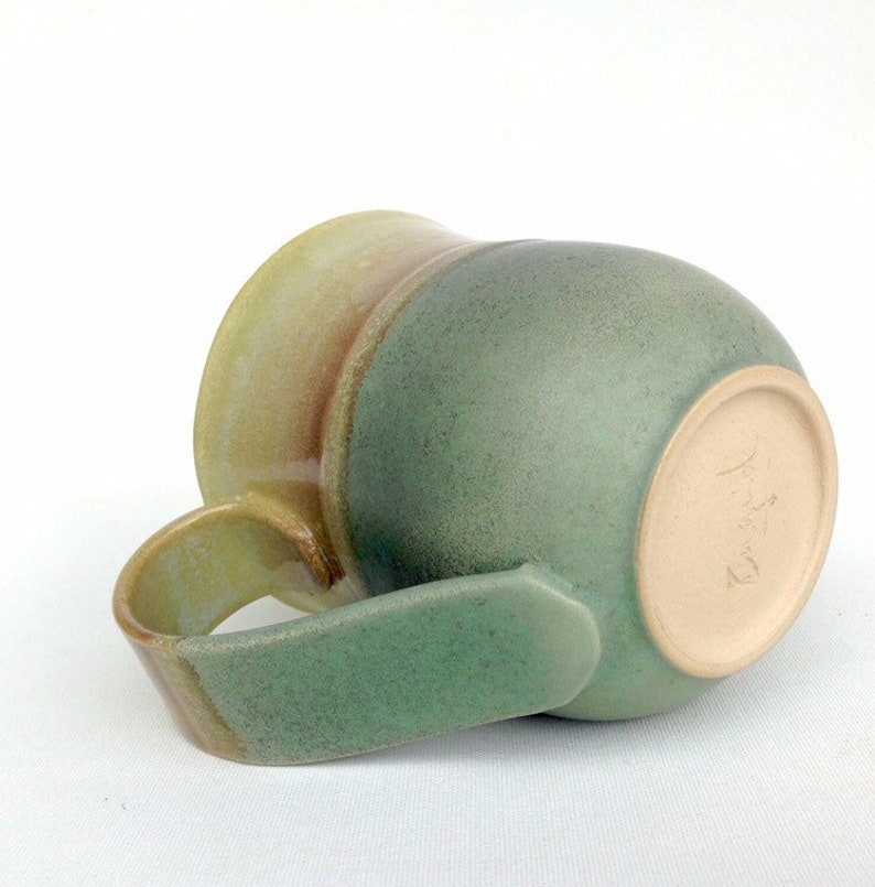 Green pottery mug image 4