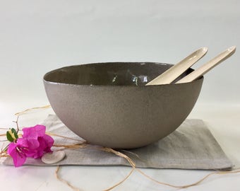 Ceramic bowl, Salad bowl, Fruit bowl, Gray bowl, Modern bowl, Centerpiece bowl, Serving bowl, large bowl, pottery bowl, wedding gift