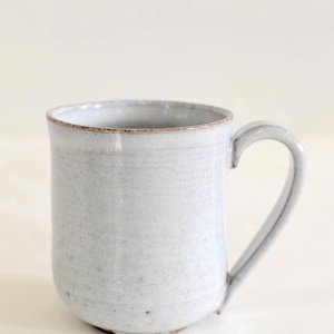 White rustic ceramic mug image 5
