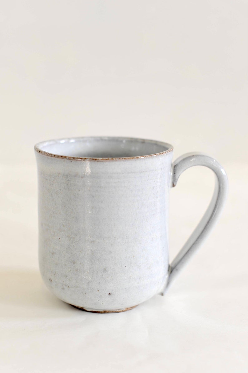 White rustic ceramic mug image 5