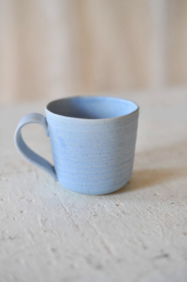 Ceramic blue mug, pottery mug image 3